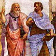 אפלטון (משמאל) עם תלמידו אריסטו. ציור של רפאל, 1509 אפלטון (משמאל) עם תלמידו אריסטו. ציור של רפאל, 1509