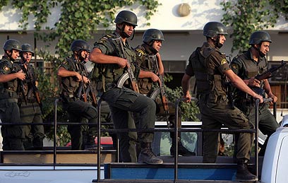 Palestinian police train in Jenin (Photo: AP)  