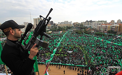 Hamas rally in Gaza (Photo: AFP)