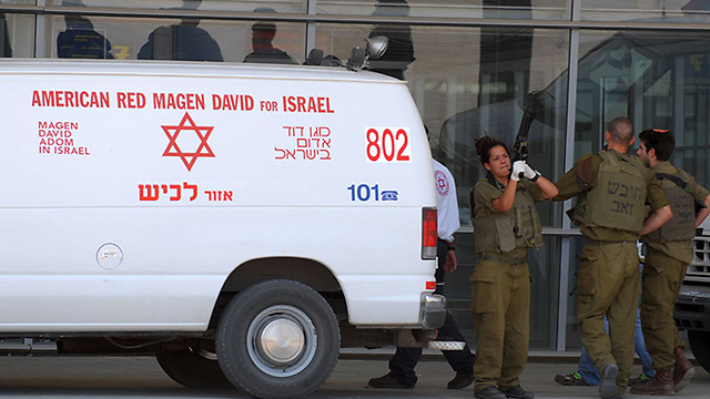 Ambulance at the Erez crossing (Photo: Amir Cohen/File)