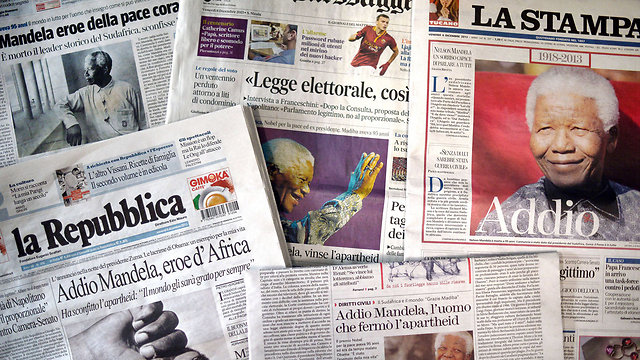 כל עיתוני איטליה בסיקור על מותו של לוחם החופש (צילום: AFP)