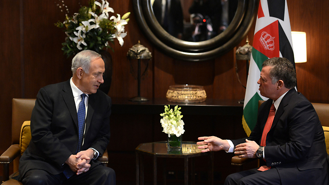 Prime Minister Benjamin Netanyahu and King Abduallah (Photo: Kobi Gideon, GPO )