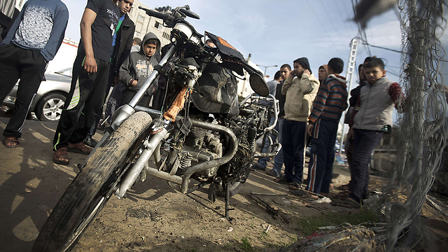Archive: Motorcyclist struck in Gaza (Photo: AFP)