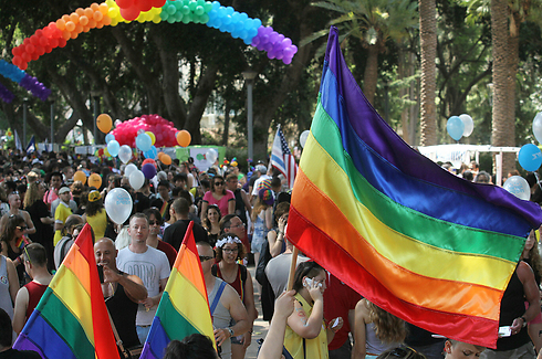 Tel Aviv Pride Parade in Meir Park, Tel Aviv (Archive Photo: Ido Erez)