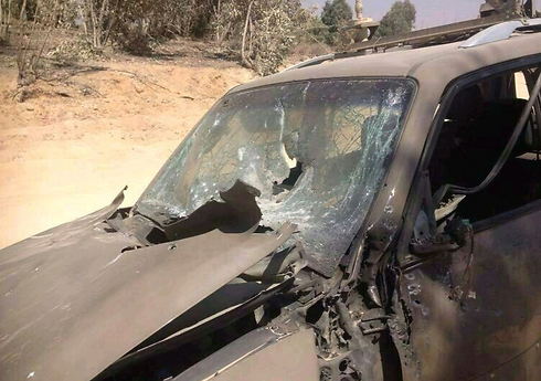 Patrol jeep destroyed after Hamas infiltration 