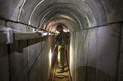 IDF soldiers inside a Gaza tunnel (Photo: EPA)