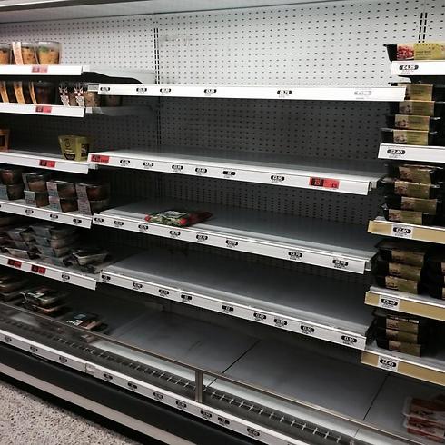 Empty kosher food shelves at Sainsbury's in Holbon (Photo: Colin Appleby on Twitter)