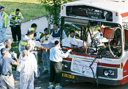 Bombing attack on a Jerusalem bus (Photo:AP