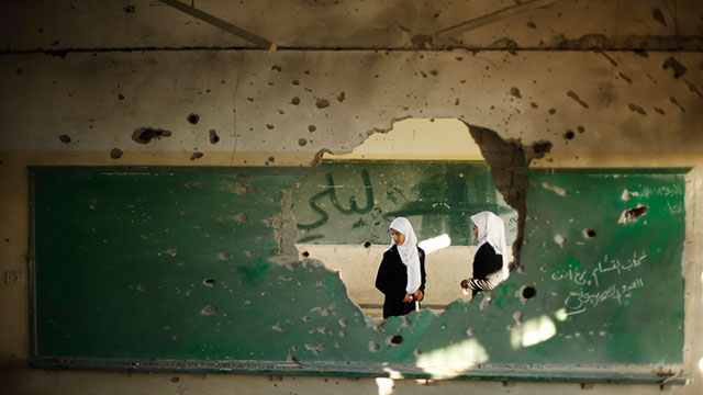 Gaza school damaged by IDF strikes (Photo: Reuters)