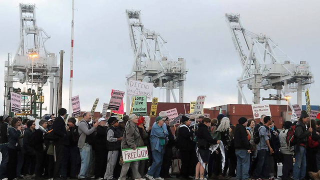 Pro Palestinian protest at the Port of Oakland