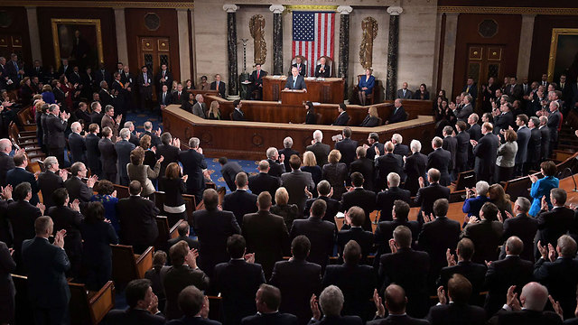 Netanyahu speaking before Congress (Photo: AFP)