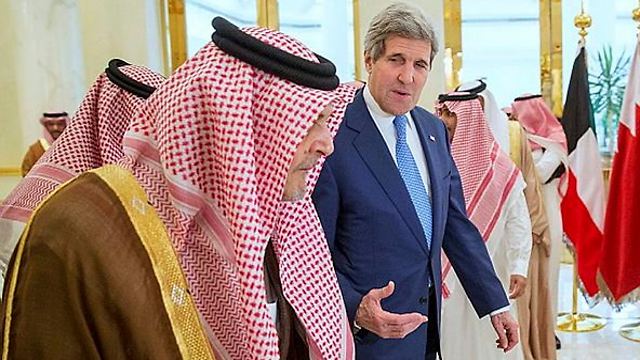 John Kerry in Riyadh last week. The Saudi press slams Iran, but has a greater disdain for Israel. (Photo: Reuters)