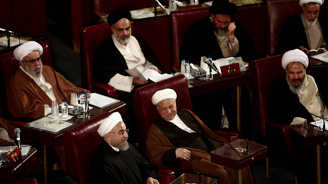 The leaders of Iran. Singing their genocidal mantra for years (Photo: AFP)