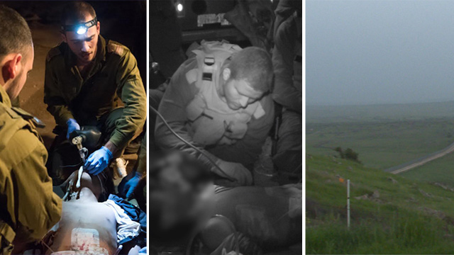 L to R: Israeli Military treats wounded Syrians; IDF soldiers takes Syrian refugees to Israel; the Israeli-Syrian Border Fence (Photos: Eli Segal; IDF Spokesperson's Unit)