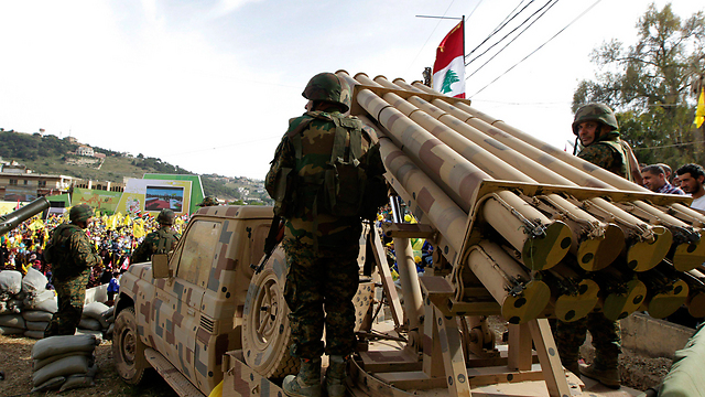 Hezbollah displays its arsenal at a parade marking 15 years since its founding (Photo: EPA)