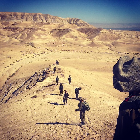 Hiking back to our base after a Battalion Drill in the Judean Desert. (Photo: Joshua Greenberg)