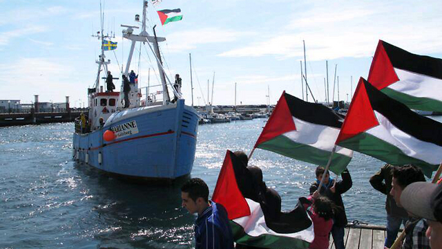 The flotilla on its way to Gaza.