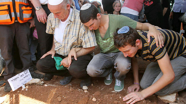 The family of Malachi at his funeral on Wednesday. (Photo: Ido Erez)