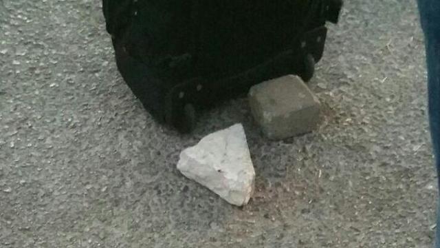 The stones that were thrown (Photo: Maarouf Khatib)