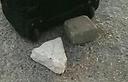 Stones that were thrown (Photo: Maarouf Khatib)