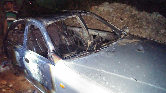 Burnt Palestinian car