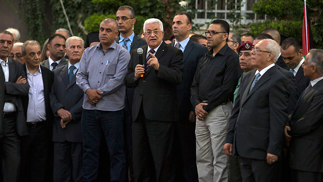 Palestinian Authority President Mahmoud Abbas at the Muqata'a in Ramallah (Photo: EPA)