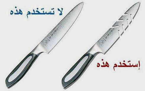 Don't use this one (knife on left), use this one, says this cartoon : Hamas and Raed Salah are leading Palestinians down a path of incitement and hate