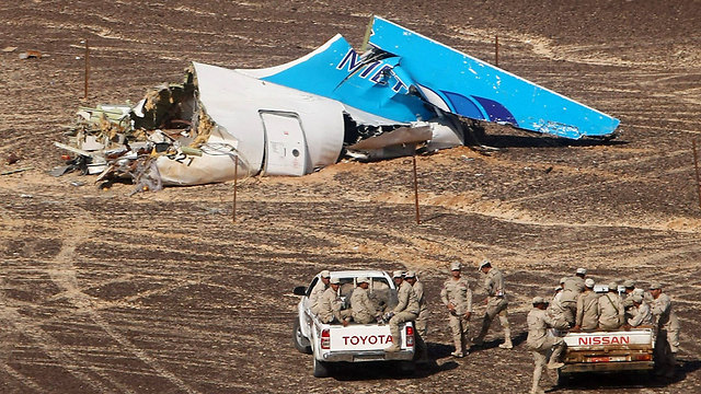 Wreckage from the Russian plane that crashed in the Sinai on October 31. (Photo: AP)