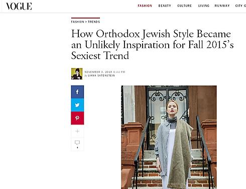 Vogue's article on the Orthodox fashion inspiration. (Screenshot)