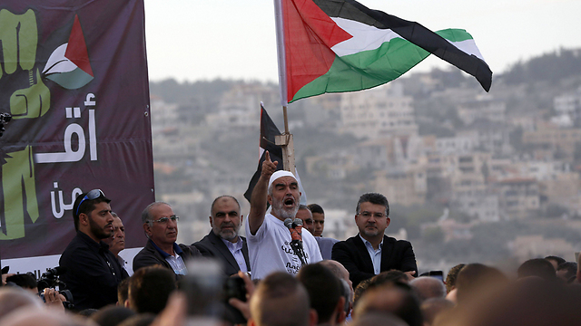 Ra'ad Salach at protest in Umm al-Fahm (Photo: AFP) (Photo: AFP)
