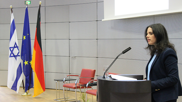 Shaked speaking at the conference (Photo: Justice Ministry)