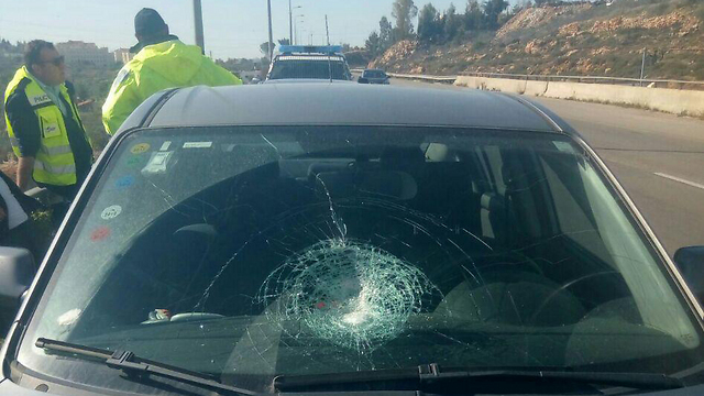 Rachel Mamo's car following the rock attack