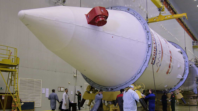 Amos-5 satellite prior to launch