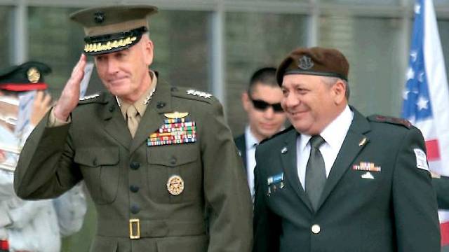 IDF Chief of Staff Gadi Eisencott with US Chairman of the Joint Chiefs of Staff Joseph Dunford (Photo:Yariv Katz) 