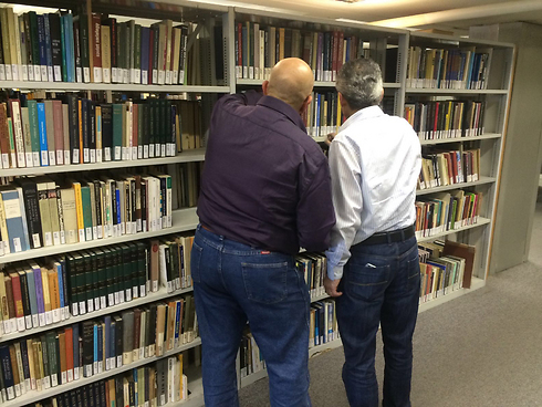 Two of the journalists visit the Haifa University.