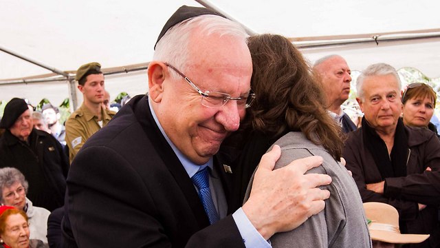 Rivlin at Samuel Willenberg's funeral (Photo: Ido Erez)