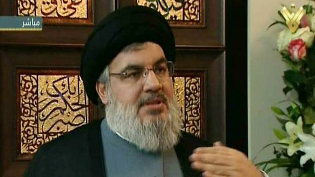 Nasrallah talking to Al Mayadeen (Photo: AFP)