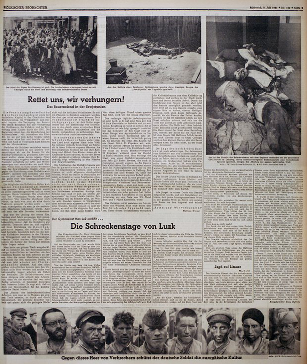 Nazi party newspaper with AP photographer Franz Roth's photographs (Photo: AP)
