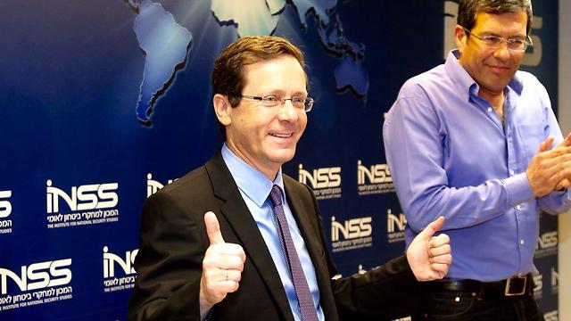 MK Herzog at the INSS. "An absurd smear." (Photo: Motti Kimchi)