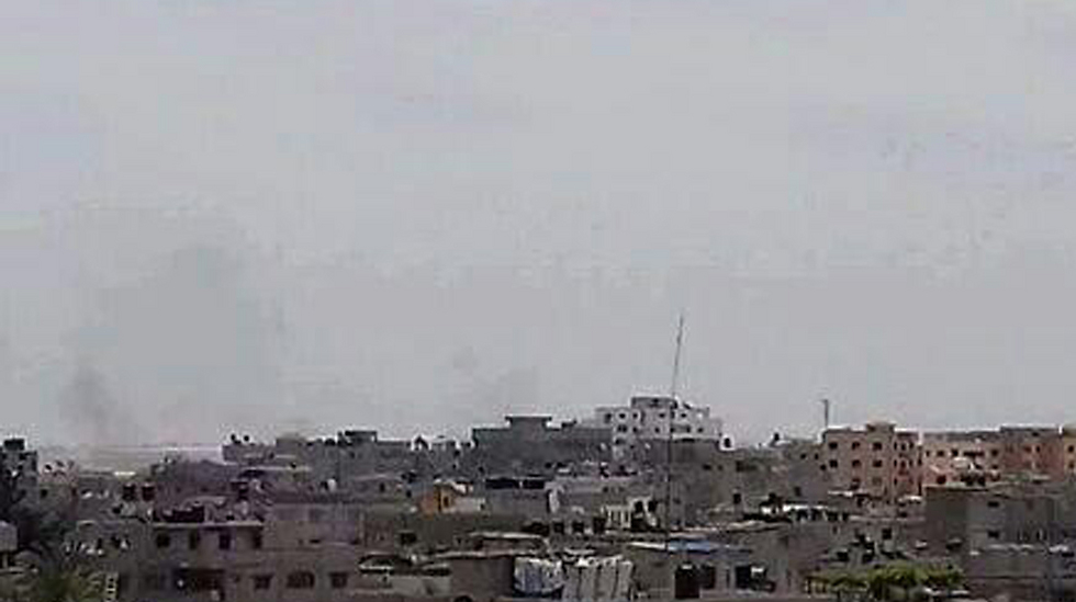 Smoke over the Hamas post the IDF shelled in response to the mortar fire.