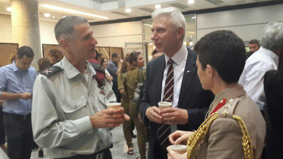 Deputy IDF chief Golan, left, at the event (Photo: Yoav Zitun)