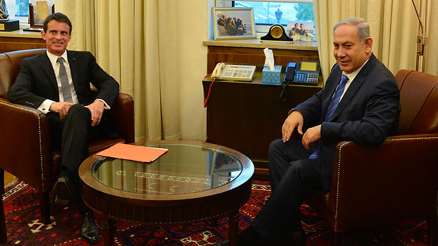 Prime Minister Valls and Prime Minister Netanyahu (Photo: Kobi Gidon/GPO)