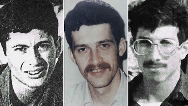 L to R: missing soldiers Zvi Feldman, Yehuda Katz and Zachary Baumel