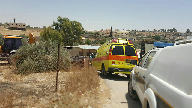 Site where two toddlers were left in car (Photo: Magen David Adom)