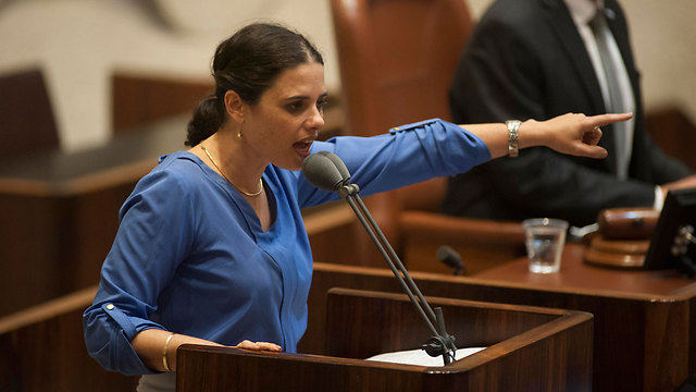 Justice Minister Ayelet Shaked during the discussion on the legislation (Photo: Yoav Dudkevitch)