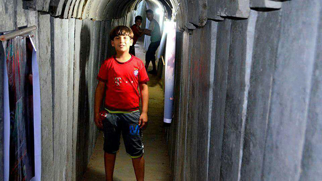A child visiting the tunnel
