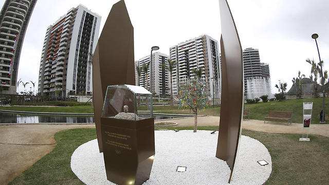 A memorial in honor of Israeli Olympic athletes killed by Palestinian gunmen at the 1972 Munich Olympics stands in the Olympic Village ahead of the Summer Olympics in Rio de Janeiro (Photo: AP)