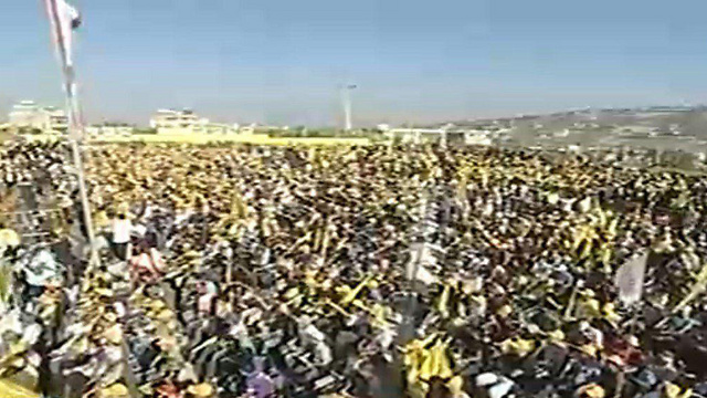 Hezbollah rally in a border town close to Israel marking 10 years since the end of the Second Lebanon War