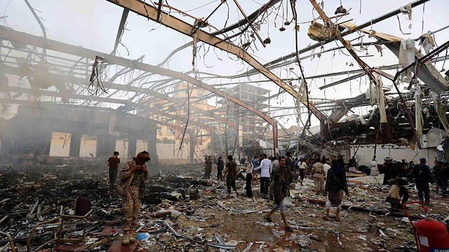 The destroyed funeral hall (Photo: AP)