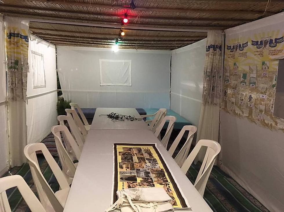 Inside a traditional Sukkah
